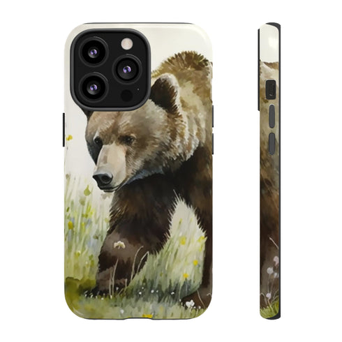 Grizzly Bear in a Field - Impact Resistant Phone Case iPhone 13 Pro Glossy